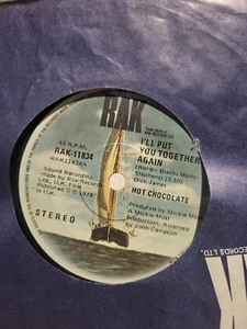 HOT CHOCOLATE - I'LL PUT YOU TOGETHER AGAIN - 7" 45 VINYL RECORD - 1978 - Picture 1 of 2