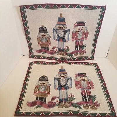 Vtg Kemp Beatley Nutcracker Placemats Set Of 2 NWT Tapestry Christmas Holiday - Image 1 of 4