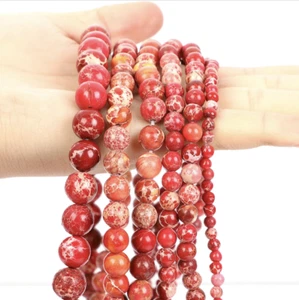 "Red American Turquoise Howlite Stone Beads" 4mm, 6mm, 8mm, 10mm, 12mm. - Picture 1 of 8