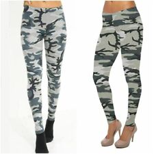 Women Faded Camouflage Army Print Full Ankle Length Stretchy Leggings Pant