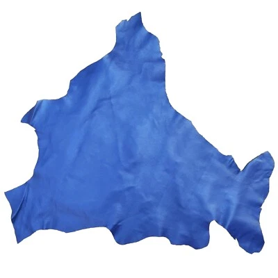 Cuero canguro azul metálico grano completo veg bronceado, suministros artesanales hágalo usted mismo Foto 1 de 4