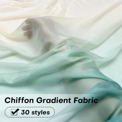 Gradient Color Chiffon Fabric for DIY Sewing Dance Dress Hanfu Scarf Costumes - Image 1 of 4