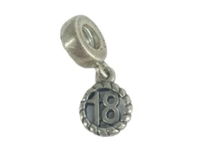 Pandora - STERLING SILVER CHARM 18 BIRTHDAY 18th - Genuine - Picture 1 of 5