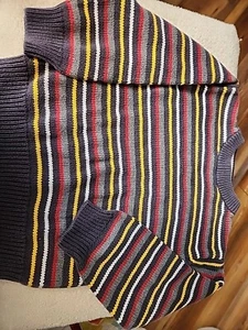 Gymboree boys size 4 sweater grey red yellow stripes - Picture 1 of 5