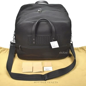 NWT $3060 BOTTEGA VENETA Black Woven Leather Nylon Duffle Bag Carry On AUTHENTIC - Picture 1 of 12