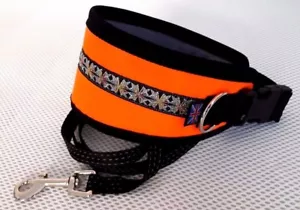 HI VIZ WINDHUND HUNDEHALSBAND FLEECE GEFÜTTERT VERSTELLBAR 13" - 17" **~~ - Bild 1 von 2