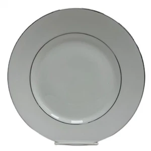 10.75" Bone Сhina Plate with décor Dinner Plate with Double Platinum Trim - Picture 1 of 3
