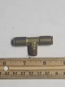 Brass Push To Connect Branch Tee 1/4" OD X 1/8" mnpt 3 Pack - Picture 1 of 7