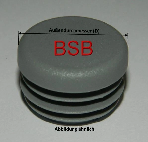 MARKENLOS 10 Lamellenstopfen 28 mm für Rohrwandstärke 1 - 2,4mm rund Farbe GRAU