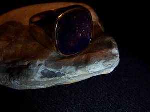 Herrenring-Siegelring-Gelb-Gold-585/14k-Labislazuli-Gewicht: 9-Gramm - Bild 1 von 10