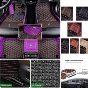 For Maserati Carpets Car Floor Mat Waterproof All Weather Front & Rear Custom - Foto 1 di 34