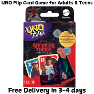 UNO Flip Mattel Stranger Things Card Game for Adults & Teens (Damaged Packaging) - Picture 1 of 5