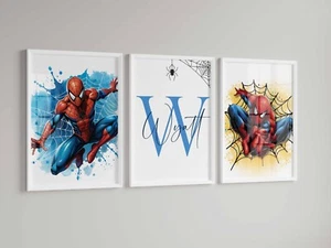 Impresiones personalizadas de superhéroes, imágenes impresas de dormitorio Spiderman x3 - Imagen 1 de 1