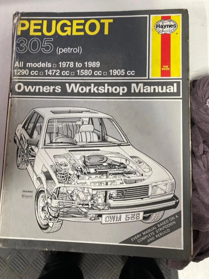 Haynes Owners Workshop Manual - Peugeot 305 Petrol - 1978-1986 #538 - Image 1 of 1