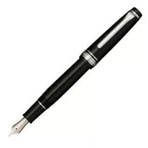 Sailor Professional Gear Slim Silver Fountain Pen Black MF Nib 11-1222-320 - Picture 1 of 6