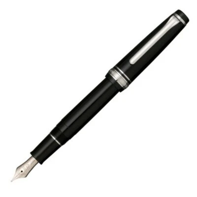 Sailor fountain Pen Professional Gear Slim Silver Black Medium Nib 11-1222-420 - Image 1 of 4