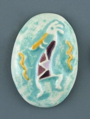 ARTISAN DESIGN CERAMIC BUTTON - KOKOPELLI - Image 1 of 4