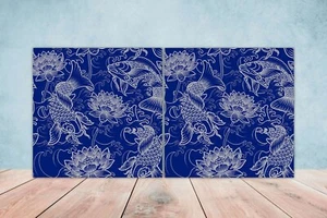 Koi Fish Ceramic Wall Tiles Kitchen Shower Backsplash Japanese Tiles Japan - Bild 1 von 2