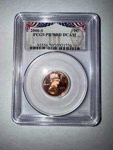 2000-S 1c PCGS PR70RD DCAM Lincoln Cent Deep Cameo Red Lincoln Memorial Label - Picture 1 of 2