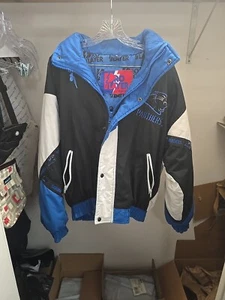 Chaqueta de Jugador Profesional Carolina Panthers Años 90 De Colección - Talla Adulto L Abrigo Grande Puffer - Imagen 1 de 16