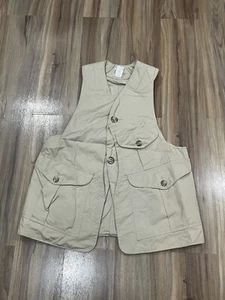 Vintage Filson Stil 36 Halbmond Baumwolle Utility Jagd Weste Herren Beige Größe Small - Bild 1 von 5