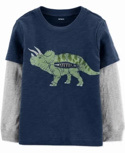 Carter's Boys Zip Dinosaur Layered-Look T-Shirt - Picture 1 of 2