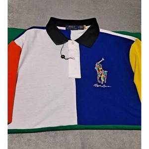 Polo Ralph lauren colorblock polo shirt big pony colorful LT casual preppy NWOT - Picture 1 of 7