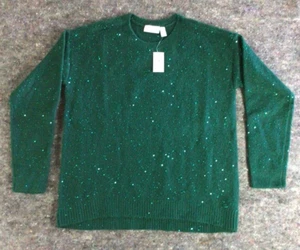 Childrens Place Girls Sequin Sweater Green Spruce Size 16 - Picture 1 of 9