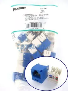 (24-PACK) Panduit CJ688TGBU-24 Cat6 Mini-Com Jack Module, Blue GENIUNE ~STSI - Picture 1 of 4