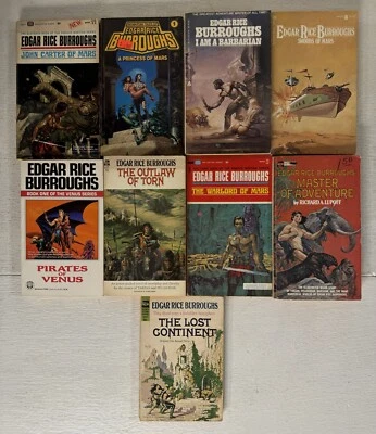 Edgar Rice Burroughs Vintage Paperback Lot of 9 -  Fantasy / Sci-Fi Foto 1 de 4