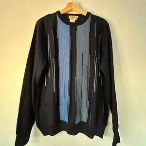 Montechiaro Sweater Mens Blue Size M Wool Acrylic Long Sleeve Made in Italy - Picture 1 of 5