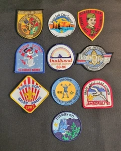 De colección Boy Scouts Of America BSA 10 Parches 1979-1992 Salt Lake Utah Council Popcrn - Imagen 1 de 8