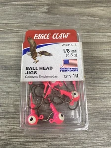 Eagle Claw Ball Head Jig 1/8oz, 10pk, PINK - WBH18-13 - Picture 1 of 6