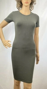 Vestido ceñido al cuerpo manga corta Forever 21 oliva oscuro para mujer, talla pequeña - Imagen 1 de 8