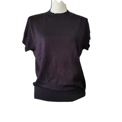 Camiseta Suéter Tahari Negra Manga Gorra Súper Suave Informal/Negocios Talla M Nueva Foto 1 de 4