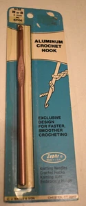 Vintage Zephr Bates "H" Aluminium Häkelnadel - Made in USA - Neu in Verpackung/VERPACKUNG - Bild 1 von 3