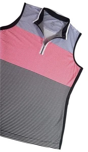 Camisa de golf cola sin mangas para mujer talla L a rayas 1/4 cremallera - Imagen 1 de 3