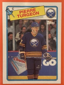 1988-89 Topps Pierre Turgeon Rookie RC #194 Hockey Buffalo Sabres HOF - Picture 1 of 2