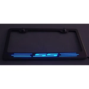 License Plate Frame w/White LED "SS" Logo for 2010-2013 Camaro [Stainless] - Picture 1 of 4