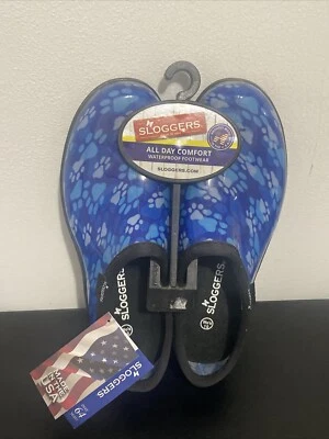 Sloggers Shoes WATERPROOF Women’s 10 Blue Paw Print USA MADE Chore Garden BARN - Image 1 of 4