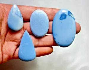 129ct 100%NATURAL TOP QUALITY BEAUTIFUL BLUE OPAL CABOCHON LOOSE GEMSTONE LOT A6 - Picture 1 of 4