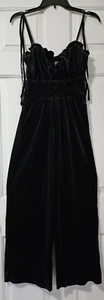 Speechless ~ Women's Black Velvet Jumpsuit w/tie at neck and chest. Med. NWT - Picture 1 of 9