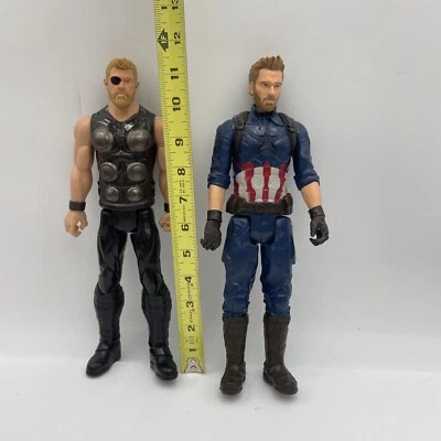 MARVEL Hasbro МСТИТЕЛИ БЕСКОНЕЧНАЯ ВОЙНА ТИТАН ГЕРОЙ КАПИТАН АМЕРИКА и Тор 12" - Изображение 1 из 4