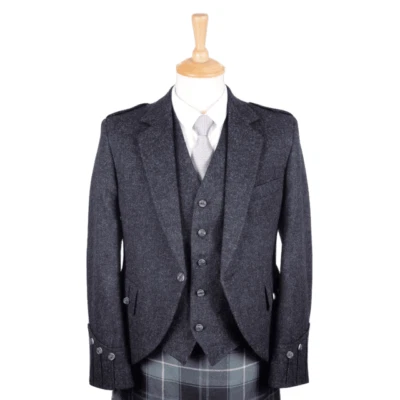Men's Scottish Tweed Argyle Kilt Jacket Traditional Handmade Argyle Kilts Jacket - Photo 1/4