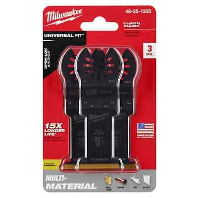 NEW Milwaukee 49-25-1233 OPEN-LOK 1-3/8'' Bi-Metal Multi-Material Blade 3pk • 16.75€