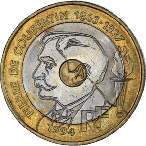 [#1022501] Coin, France, Pierre de Coubertin, 20 Francs, 1994, AU, Tri-Metal, li - Picture 1 of 2