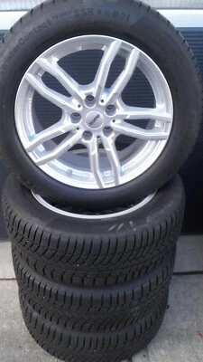4 BMW 5ver G30 G31 Winterräder Continental 225/55R17 97H DOT18 6-7mm RDK Runflat - Bild 1 von 4
