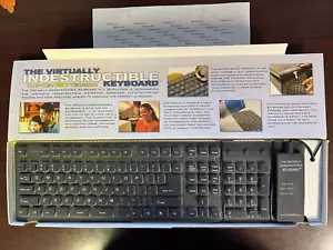 GrandTec FLX-2000 PS/2 USB Virtually Indestructible Silicone Flexible Keyboard - Picture 1 of 7