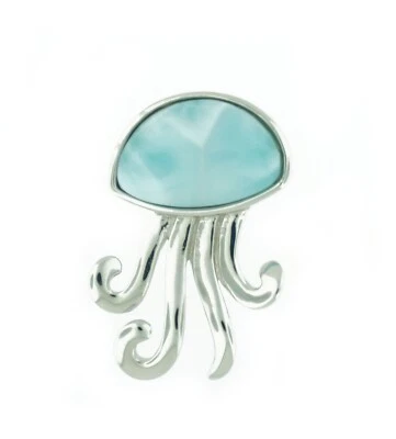Colgante Larimar Natural Plata de Ley 925 - Medusas Hawaianas Foto 1 de 2