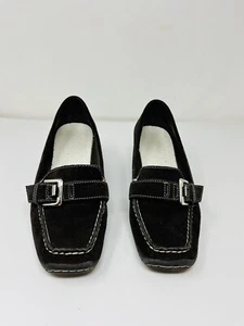 AK ANNE KLEIN Lydia Womens Brown Suede Leather Wedge Loafers Size 6.5 - Picture 1 of 7